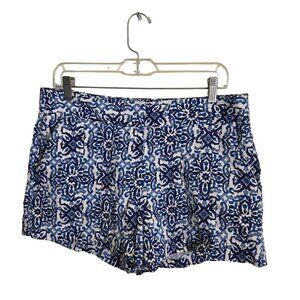 Milly For Design Nation Blue White Pattern Shorts Size 10